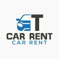 Letter T Rent Car Logo Design Template. Automotive Car Logo Symbol vector