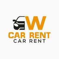 Letter W Rent Car Logo Design Template. Automotive Car Logo Symbol vector