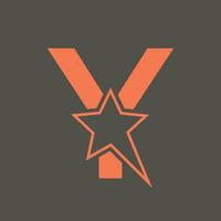 Star Logo On Letter Y Moving Star Symbol Vector Template