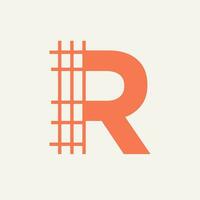 Letter R Architecture Logo Design. Architect and Construction Symbol Vector Template