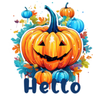 citrouille jack Halloween transparent arrière-plan, Halloween T-shirt imprimer, ai généré png