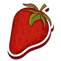 fresh single strawberry fruit vector illustration