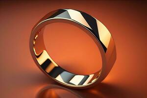 Wedding ring on a solid color background. Jewelry. ai generative photo