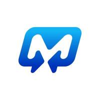 M letter logo design for technology company vector