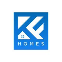 kf and home logo design for company vector