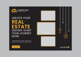 Real Estate Modern and Simple Social Media Banner Template vector