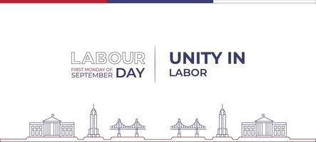 Labor Day Banner Design with Tagline vector