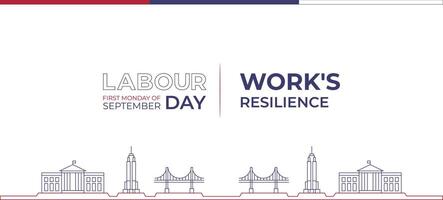 Labor Day Banner Design with Tagline vector