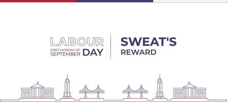 Labor Day Banner Design with Tagline vector