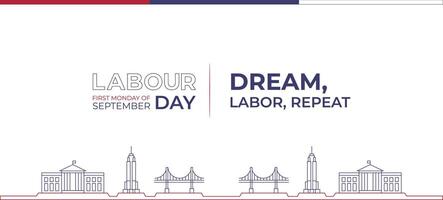 Labor Day Banner Design with Tagline vector