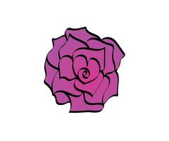 hermosa rosado Rosa flor línea Arte dibujo vector arte, iconos, y gráficos para gratis descargar