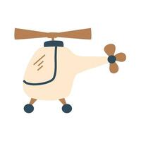 hand drawn christmas toy helicopter vector