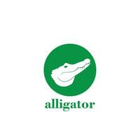 crocodile heah logo design with green color vector