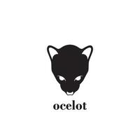 ocelote cabeza logo vector