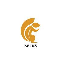 xerus logo with minimalistic design vector