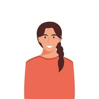 gente caras de mujer con contento sonriente humanos avatares. conjunto de usuario perfiles. de colores plano vector ilustración