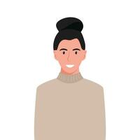 People's faces of woman with happy smiling humans. Avatars. Set of user profiles. Colored flat vector illustration