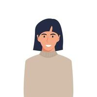 People's faces of woman with happy smiling humans. Avatars. Set of user profiles. Colored flat vector illustration