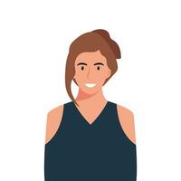 People's faces of woman with happy smiling humans. Avatars. Set of user profiles. Colored flat vector illustration