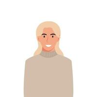 gente caras de mujer con contento sonriente humanos avatares. conjunto de usuario perfiles. de colores plano vector ilustración