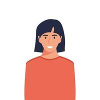 People's faces of woman with happy smiling humans. Avatars. Set of user profiles. Colored flat vector illustration