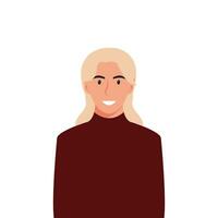 gente caras de mujer con contento sonriente humanos avatares. conjunto de usuario perfiles. de colores plano vector ilustración