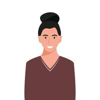 People's faces of woman with happy smiling humans. Avatars. Set of user profiles. Colored flat vector illustration