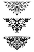 Set of floral design elements. Seamless patterns, seamless borders, circle frame. Beautiful for any plain and chic elegance designs. Vector illustration .abstract floral border