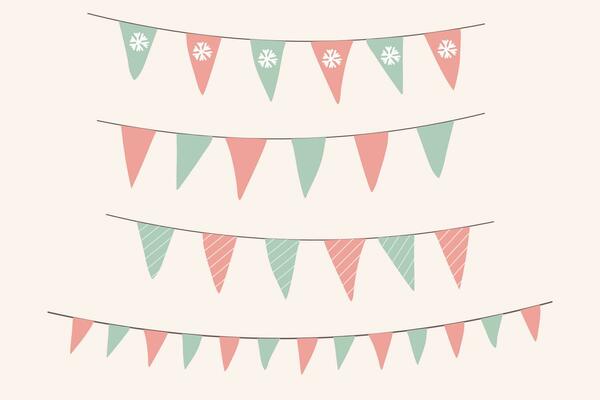 Christmas bunting garland vector illustration
