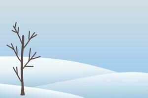 Snow landscape background winter. Christmas background vector illustration. Copy space.