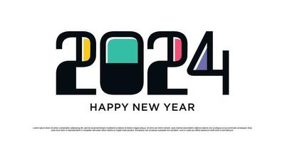 2024 contento nuevo año logo vector diseño ilustración con moderno idea
