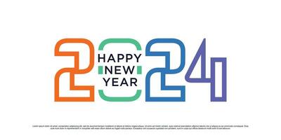 2024 Happy new year logo design vector illustration for new year 2024 with creative idea