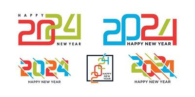 2024 happy new year logo design template vector illustration with unique modern concept