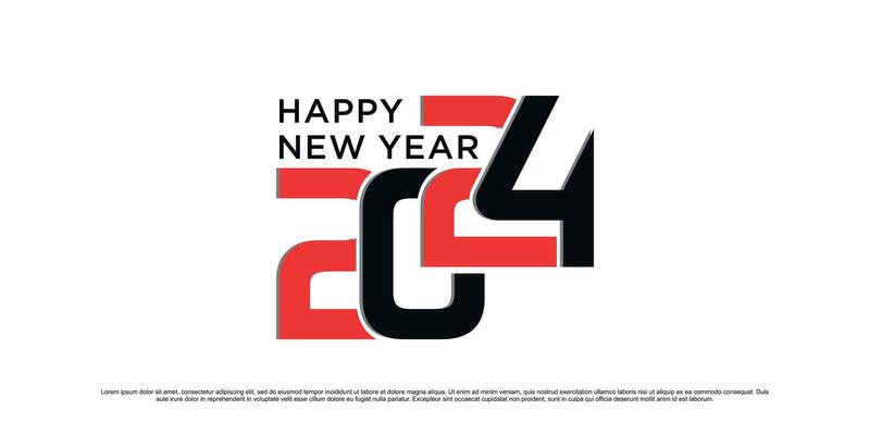 2024 Happy new year logo design vector illustration for new year 2024 with creative idea