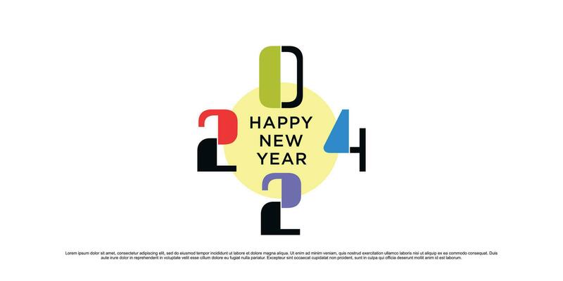 2024 Happy new year logo vector design illustration with modern idea