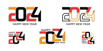 2024 happy new year logo design template vector illustration with unique modern concept