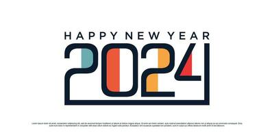 2024 contento nuevo año logo diseño vector ilustración para nuevo año 2024 con creativo idea