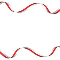 Red White Ribbon Indonesian Flag Png Vector