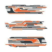 collection of racing sports striped vehicle sticker vector