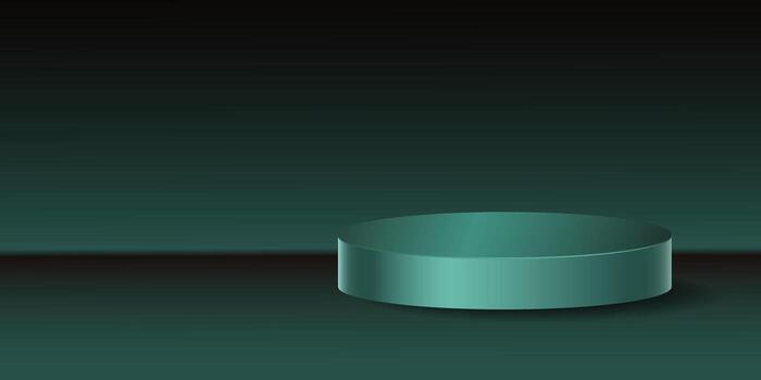 turquesa estudio antecedentes con etapa podio y suave ligero. minimalista blanco pedestal para producto o objeto presentación. 3-d vector ilustración marco para presentación, bandera, cubrir, web, volantes