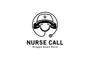 Medical doctor and nurse phone symbol icon logo vector