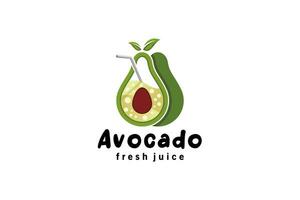 Avocado fruit juice logo, modern abstract fresh avocado fruit juice drink logo vector illustration