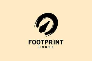 Abstract horse footprint silhouette logo design vector