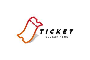 Ticket icon logo design with modern line concept vector