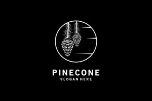 Nature pinecone logo design with creative concept vector