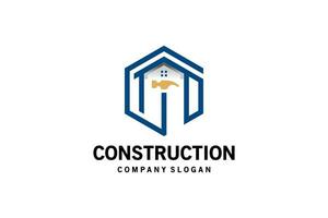 Building and house construction logo design, letter g a d vector symbol