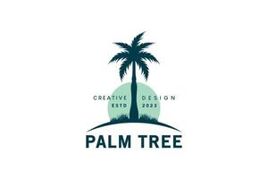 Creative vintage palm tree logo design vector