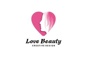 Beautiful woman love logo for beauty business logo design vector