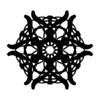 negro ornamental flor logo diseño, adecuado para usuario como tu negocio icono en el campo de belleza o decoración vector