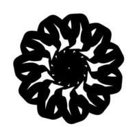 negro ornamental flor logo diseño, adecuado para usuario como tu negocio icono en el campo de belleza o decoración vector